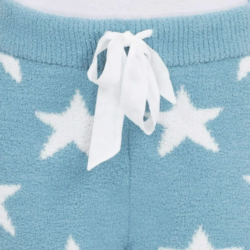 Honeydew Ladies' Ultra Soft Chenille PJ Pants Lovebird Stars Large